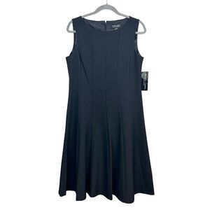 Black Label Evan-Picone Women Dress A Line Fit & Flare Sleeveless‎ Lined Black 8